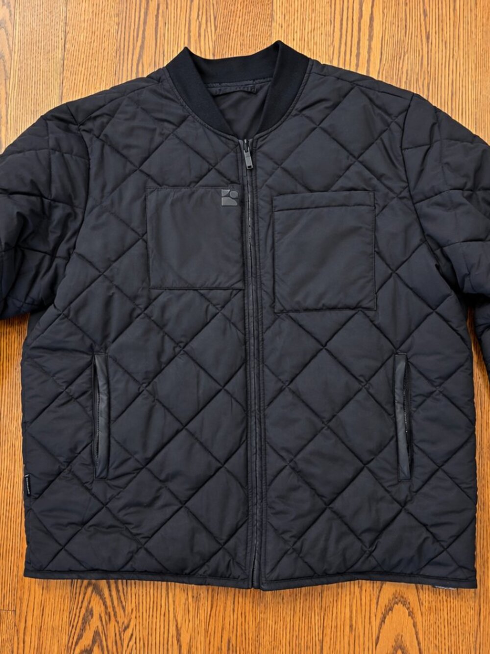Frank And Oak Black Reversible Quilted Bomber Jacket – Men's